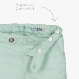 Dr. Kid-Boys Mint Linen Blend Shorts with Suspenders | Childrensalon Outlet