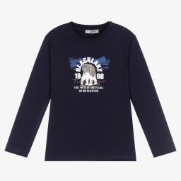 Dr. Kid-Boys Navy Blue Cotton Top | Childrensalon Outlet