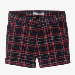 Dr. Kid-شورت قطن كاروهات لون كحلي وأحمر للأولاد | Childrensalon Outlet