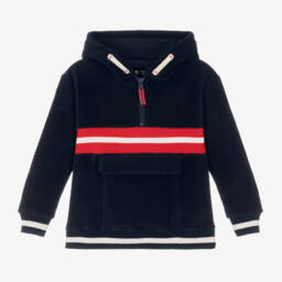 Dr. Kid-Boys Navy Hooded Fleece Top | Childrensalon Outlet