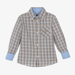 Dr. Kid-Boys Plaid Cotton Long Sleeve Shirt | Childrensalon Outlet