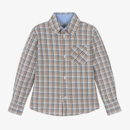 Dr. Kid-Boys Plaid Cotton Long Sleeve Shirt | Childrensalon Outlet