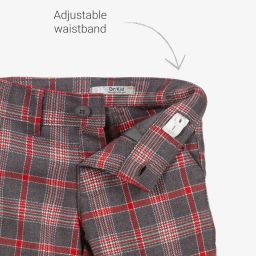 Dr. Kid-Красно-серые шорты в клетку для мальчиков | Childrensalon Outlet