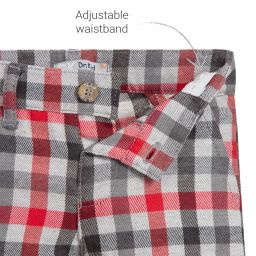 Dr. Kid-Boys Red & Grey Cotton Shorts | Childrensalon Outlet