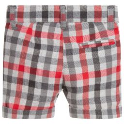 Dr. Kid-Boys Red & Grey Cotton Shorts | Childrensalon Outlet