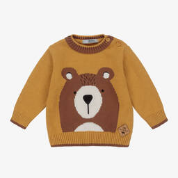 Dr. Kid-Желтый вязаный свитер с медведем | Childrensalon Outlet