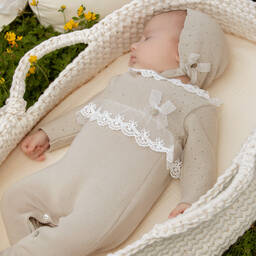 دكتور كيد-أفرول بيبي غرو قطن محبوك لون بيج للمولودات | Childrensalon Outlet