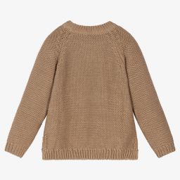 Dr. Kid-Girls Beige Cotton Sweater | Childrensalon Outlet