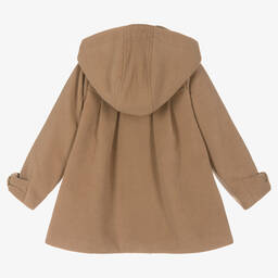 Dr. Kid-Girls Beige Hooded Coat  | Childrensalon Outlet