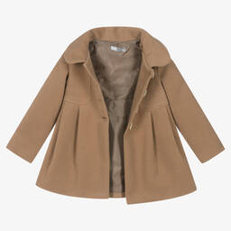 Dr. Kid-Girls Beige Hooded Coat | Childrensalon Outlet