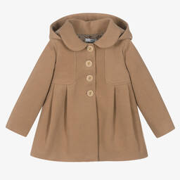 Dr. Kid-Girls Beige Hooded Coat | Childrensalon Outlet
