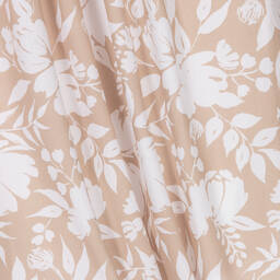 Dr. Kid-Girls Beige & White Floral Print Dress | Childrensalon Outlet