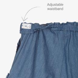 Dr. Kid-Girls Blue Chambray Shorts | Childrensalon Outlet