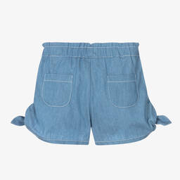 Dr. Kid-Girls Blue Chambray Shorts | Childrensalon Outlet