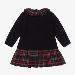 Dr. Kid-Синее трикотажное платье в клетку | Childrensalon Outlet