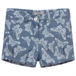 Dr. Kid-Girls Blue Cotton Shorts | Childrensalon Outlet