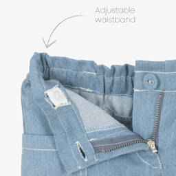 Dr. Kid-Girls Blue Denim Paperbag Trousers | Childrensalon Outlet