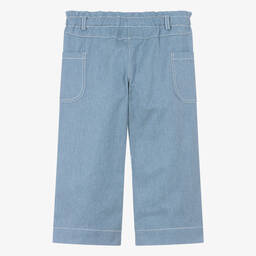 Dr. Kid-Girls Blue Denim Paperbag Trousers | Childrensalon Outlet
