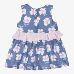 Dr. Kid-Girls Blue Floral Cotton Dress | Childrensalon Outlet