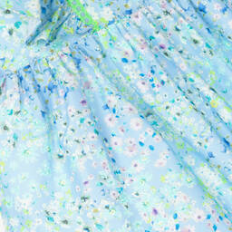 Dr. Kid-Голубое хлопковое платье в цветочек | Childrensalon Outlet