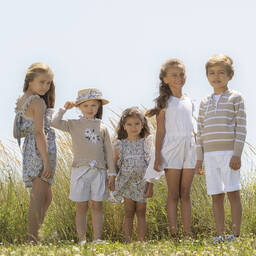Dr. Kid-Girls Blue Floral Dress | Childrensalon Outlet