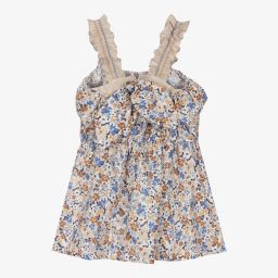 Dr. Kid-Girls Blue Floral Dress | Childrensalon Outlet