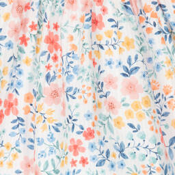 Dr. Kid-Girls Blue & Pink Cotton Floral Dress  | Childrensalon Outlet