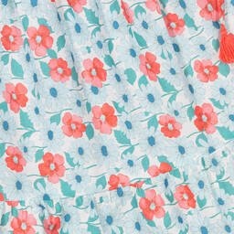 Dr. Kid-Girls Blue & Pink Floral Cotton Skirt | Childrensalon Outlet