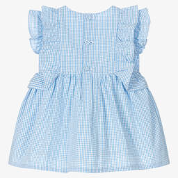 Dr. Kid-Girls Blue & White Gingham Check Dress | Childrensalon Outlet