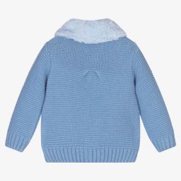 Dr. Kid-Girls Blue Wool Knit Cardigan | Childrensalon Outlet