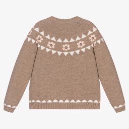 Dr. Kid-Girls Brown Knitted Cardigan | Childrensalon Outlet