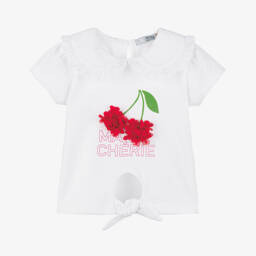 Dr. Kid-Белый топ с вишнями для девочек | Childrensalon Outlet