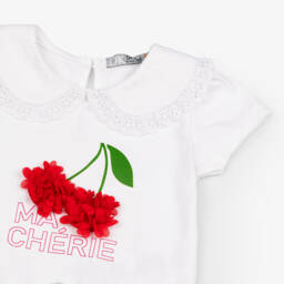 Dr. Kid-Белый топ с вишнями для девочек | Childrensalon Outlet