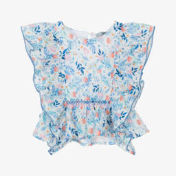 Dr. Kid-Girls Delicate Blue Blossom Blouse | Childrensalon Outlet