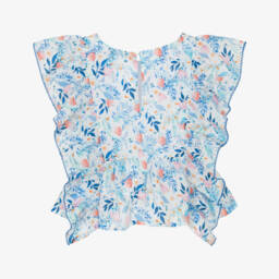 Dr. Kid-Girls Delicate Blue Blossom Blouse | Childrensalon Outlet
