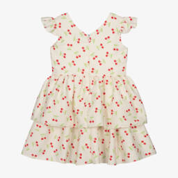 Dr. Kid-Элегантное кремовое платье с вишнями для девочек | Childrensalon Outlet
