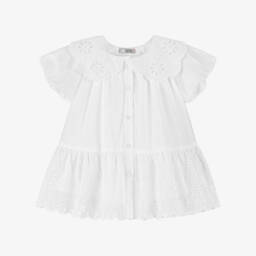 Dr. Kid-Girls Elegant White Cutwork Dress | Childrensalon Outlet