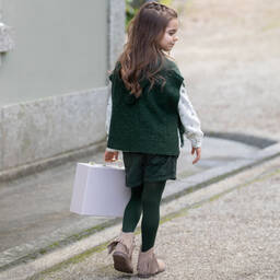 Dr. Kid-Girls Green Corduroy Shorts | Childrensalon Outlet