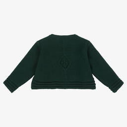 Dr. Kid-Girls Green Cotton & Wool Knitted Cardigan | Childrensalon Outlet