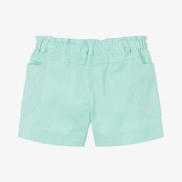 Dr. Kid-Girls Green Denim Patch Pocket Shorts | Childrensalon Outlet