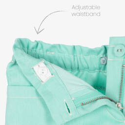 Dr. Kid-Girls Green Denim Patch Pocket Shorts | Childrensalon Outlet