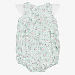 Dr. Kid-Girls Green & Pink Floral Cotton Shortie | Childrensalon Outlet