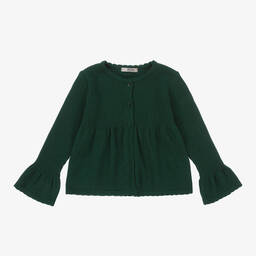 Dr. Kid-Girls Green Wool & Cotton Cardigan | Childrensalon Outlet