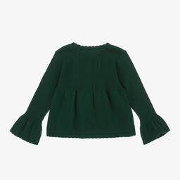 Dr. Kid-Girls Green Wool & Cotton Cardigan | Childrensalon Outlet