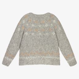 Dr. Kid-Girls Grey Sparkle Knit Jumper | Childrensalon Outlet