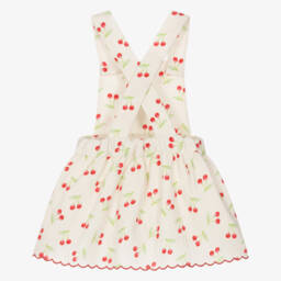 Dr. Kid-Кремовый сарафан с вишневым принтом для девочек | Childrensalon Outlet