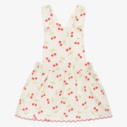Dr. Kid-Кремовый сарафан с вишневым принтом для девочек | Childrensalon Outlet