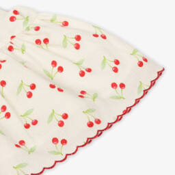 Dr. Kid-Кремовый сарафан с вишневым принтом для девочек | Childrensalon Outlet