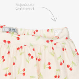 Dr. Kid-Юбка кремовая с вишневым принтом для девочек | Childrensalon Outlet