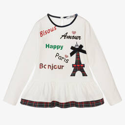 Dr. Kid-Кремовый хлопковый топ с Эйфелевой башней | Childrensalon Outlet